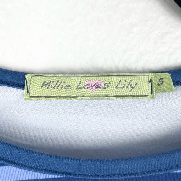 MILLIE LOVES LILY Striped Dress, Periwinkle and Navy, Stretch, Size 5 - Picture 2 of 4